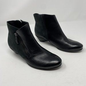 ECCO Sculptured Leather Wedge Boots